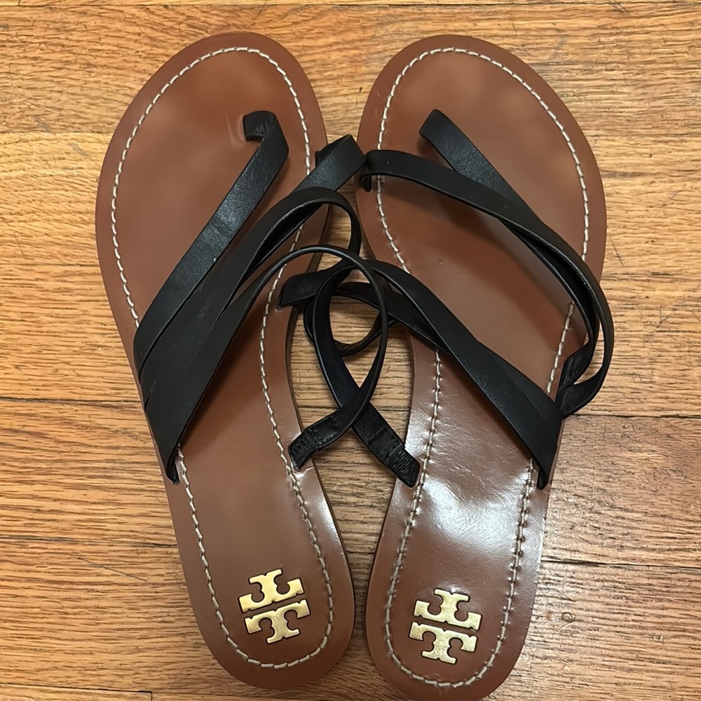 Tory Burch Black Leather Sandals